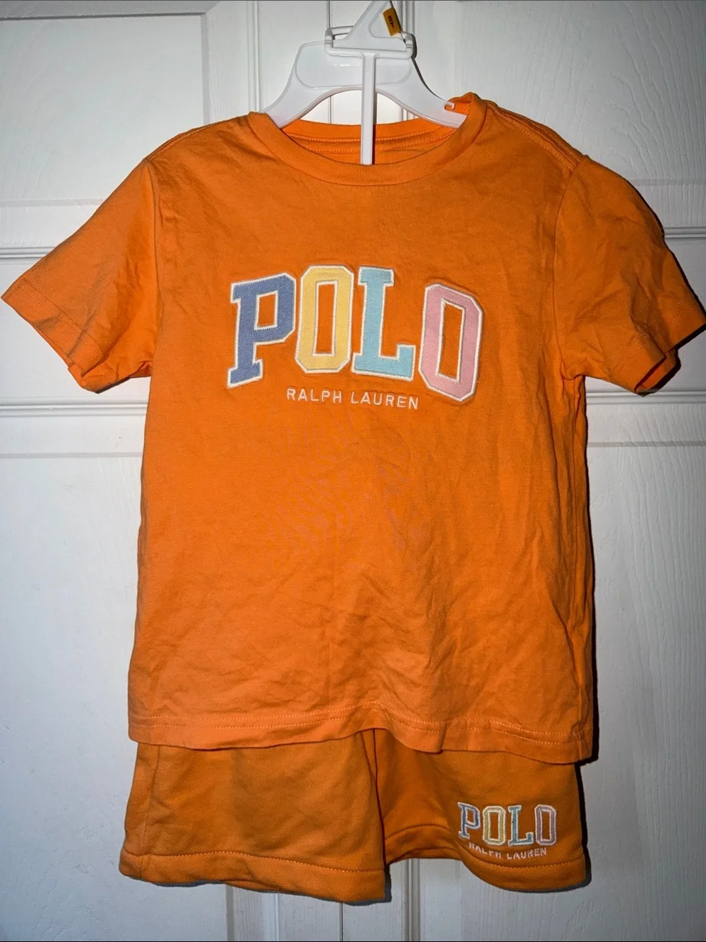 Polo Ralph Lauren Kids Orange Logo Tee short set